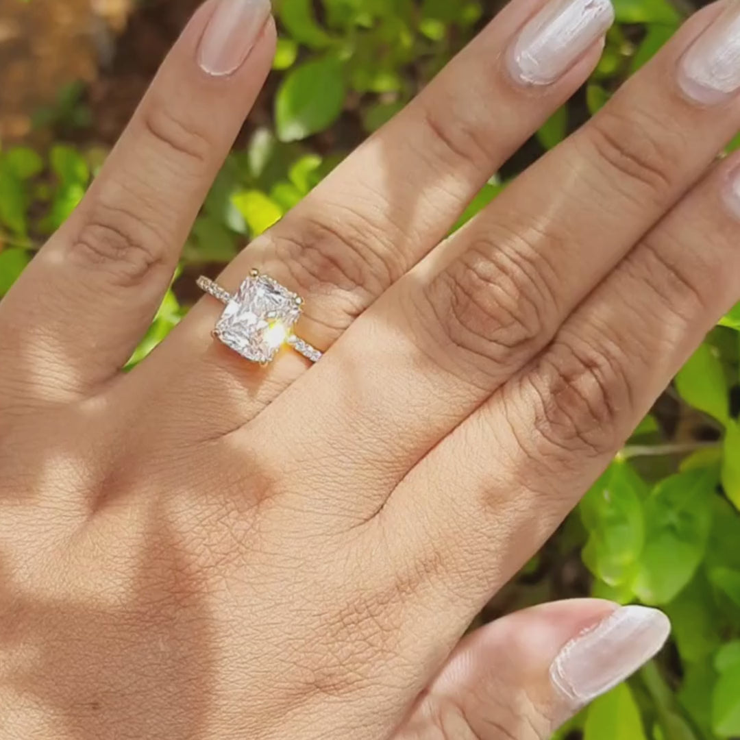 Radiant Moissanite Solitaire Ring