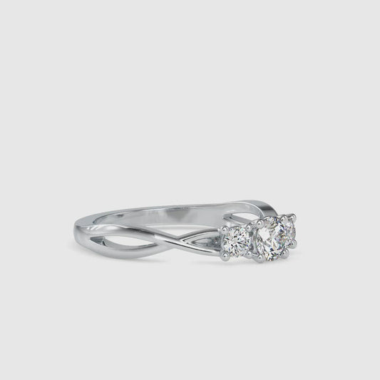 Enigma Gold and Moissanite Threestone Ring - 0.52 Ct - Doc0012