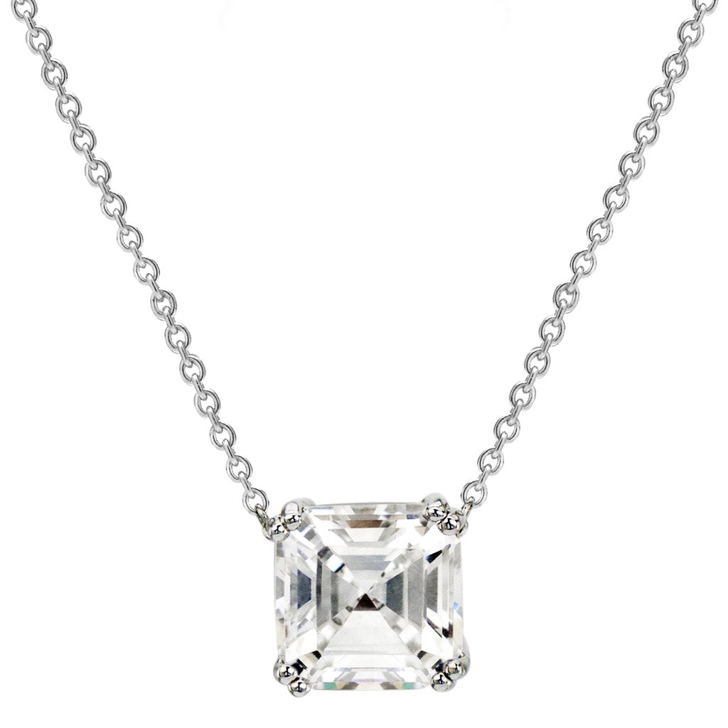 Asscher Brilliant Cut Solitaire Pendant 1 to 5 CT