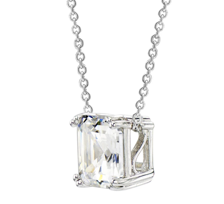 Asscher Brilliant Cut Solitaire Pendant 1 to 5 CT