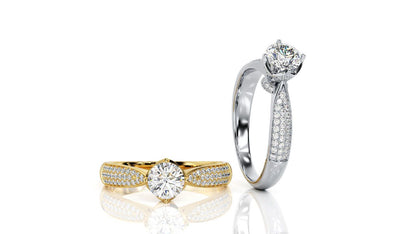 Sterling Silver and Moissanite Solitaire Rings