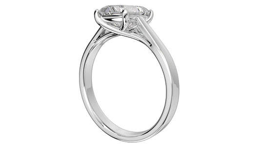 Talia Sterling Silver and Moissanite Solitaire Ring - Emerald Cut