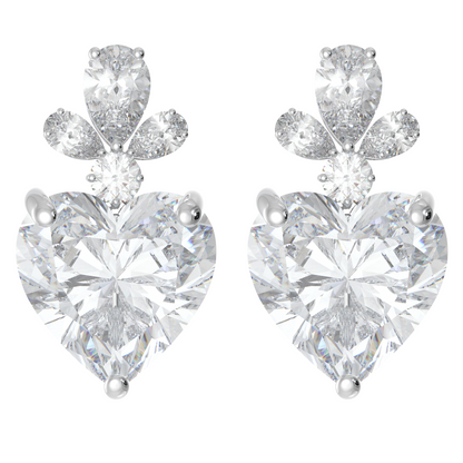 Heart High luxury jewellery moissanite diamond pendant and Earring set in Gold