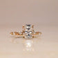 Moissanite Elongated Cushion cut diamond ring