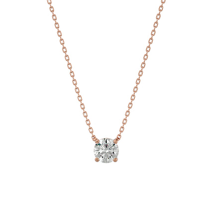 Dainty Solitaire Necklace - 1.03 Ct