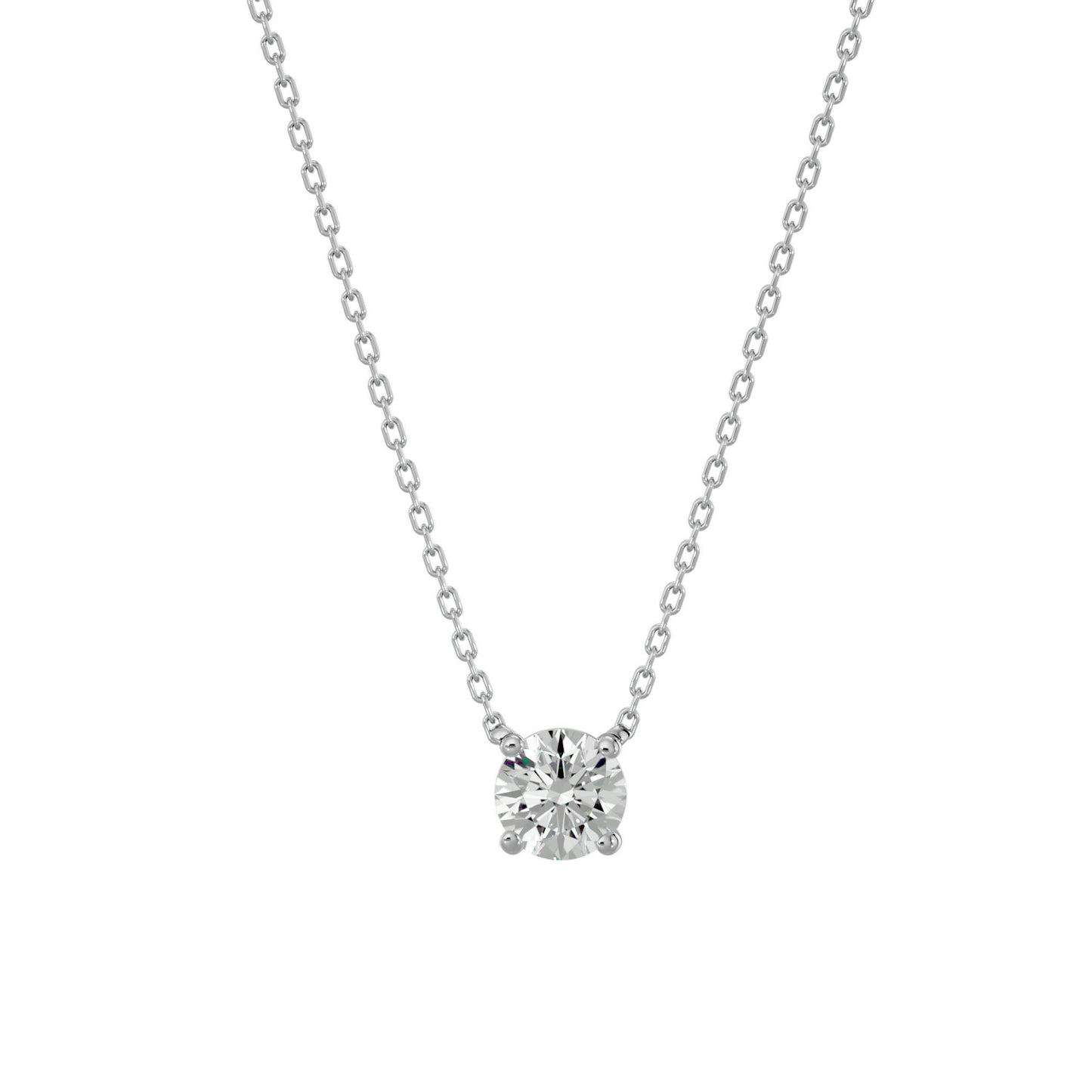 Dainty Solitaire Necklace - 1.03 Ct