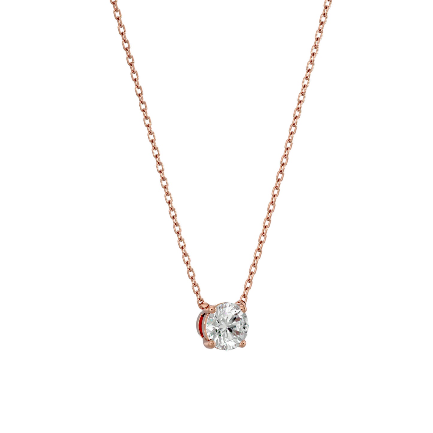 Dainty Solitaire Necklace - 1.03 Ct