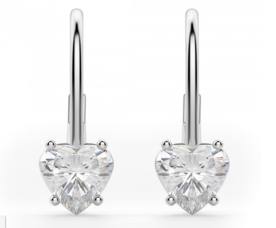 Heart Drops Brilliant Cut Solitaire Earring 1 to 10 CT