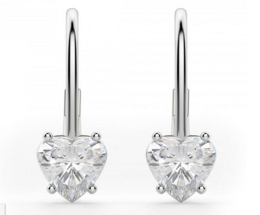 Heart Drops Brilliant Cut Solitaire Earring 1 to 10 CT