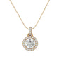 Halo pendant Necklace - 1.51 Ct