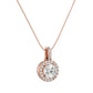 Halo pendant Necklace - 1.51 Ct