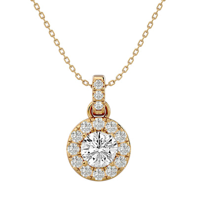 Halo pendant Necklace - 2.34 Ct