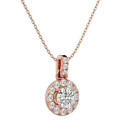 Halo pendant Necklace - 2.34 Ct