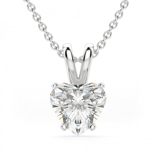 Heart Brilliant Cut Solitaire Pendant 1 to 5 CT