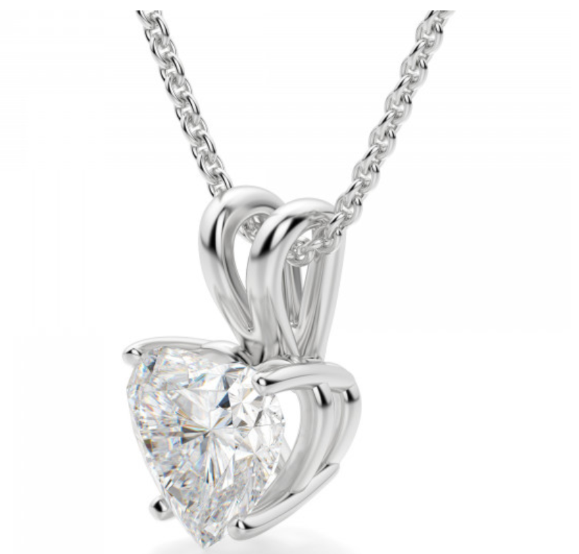 Heart Brilliant Cut Solitaire Pendant 1 to 5 CT