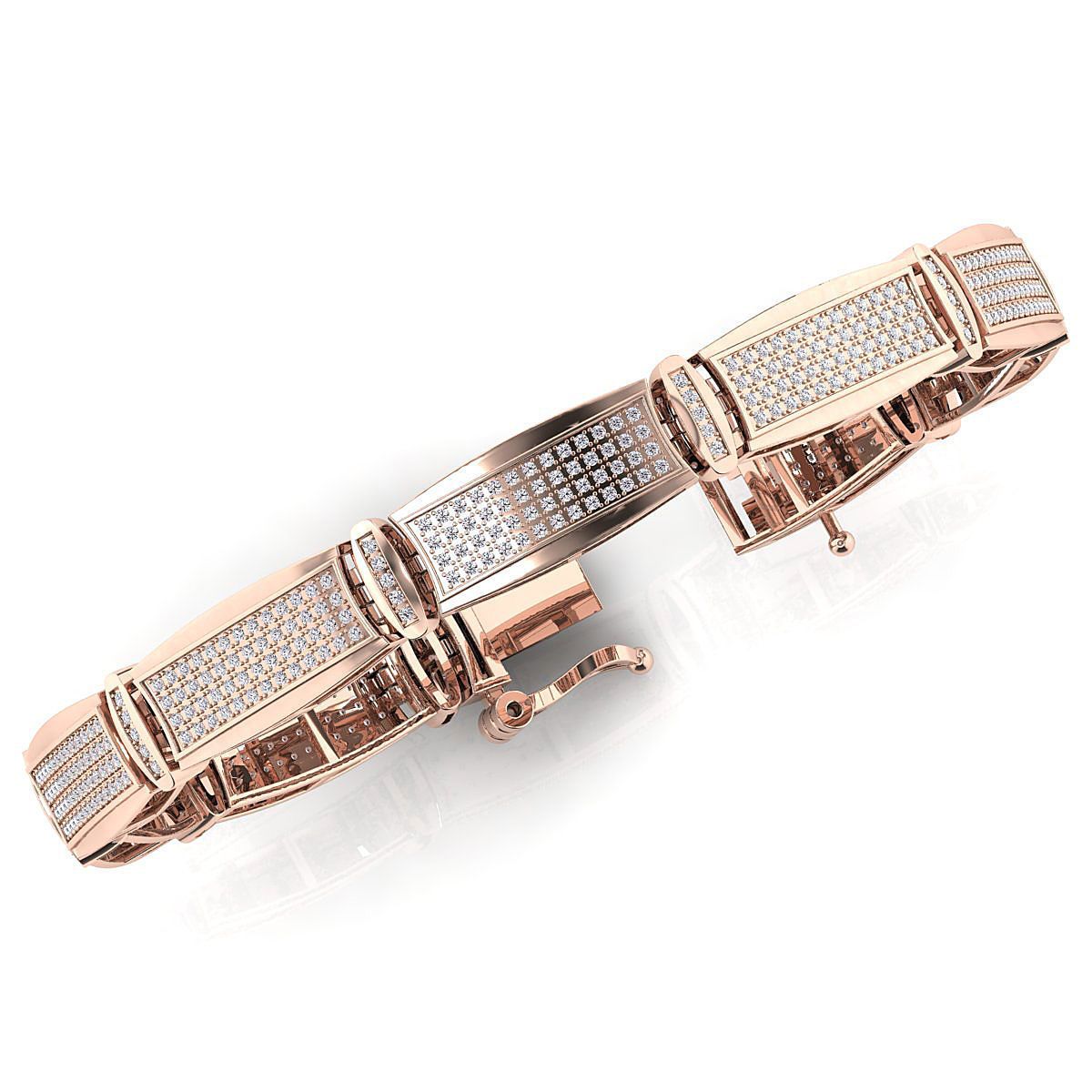 Miami Cuban Link Bracelet, Round Lab Grown Diamond Bracelet