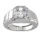 Square Radiant Cut Moissanite Diamond Men Ring in Gold and Silver