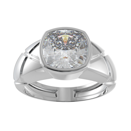 Cushion Cut Moissanite Diamond Ring in Gold