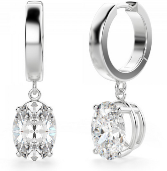 Oval Drops Brilliant Cut Solitaire Earring 1 to 10 CT