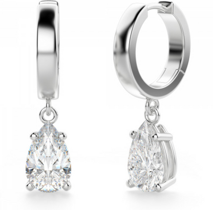 Pear Drops Brilliant Cut Solitaire Earring 1 to 10 CT