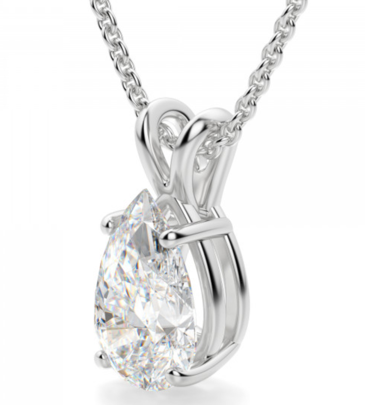 Pear Brilliant Cut Solitaire Pendant 1 to 5 CT