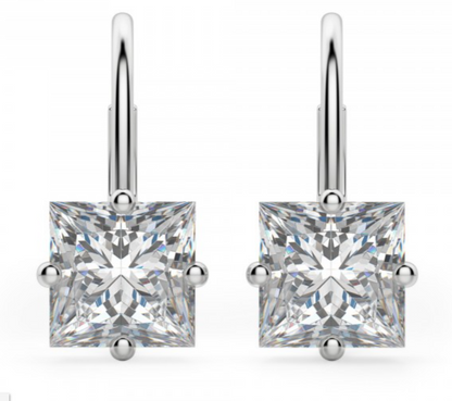 Princess Drops Brilliant Cut Solitaire Earring 1 to 10 CT