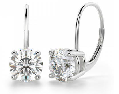 Round Drops Brilliant Cut Solitaire Earring 1 to 10 CT