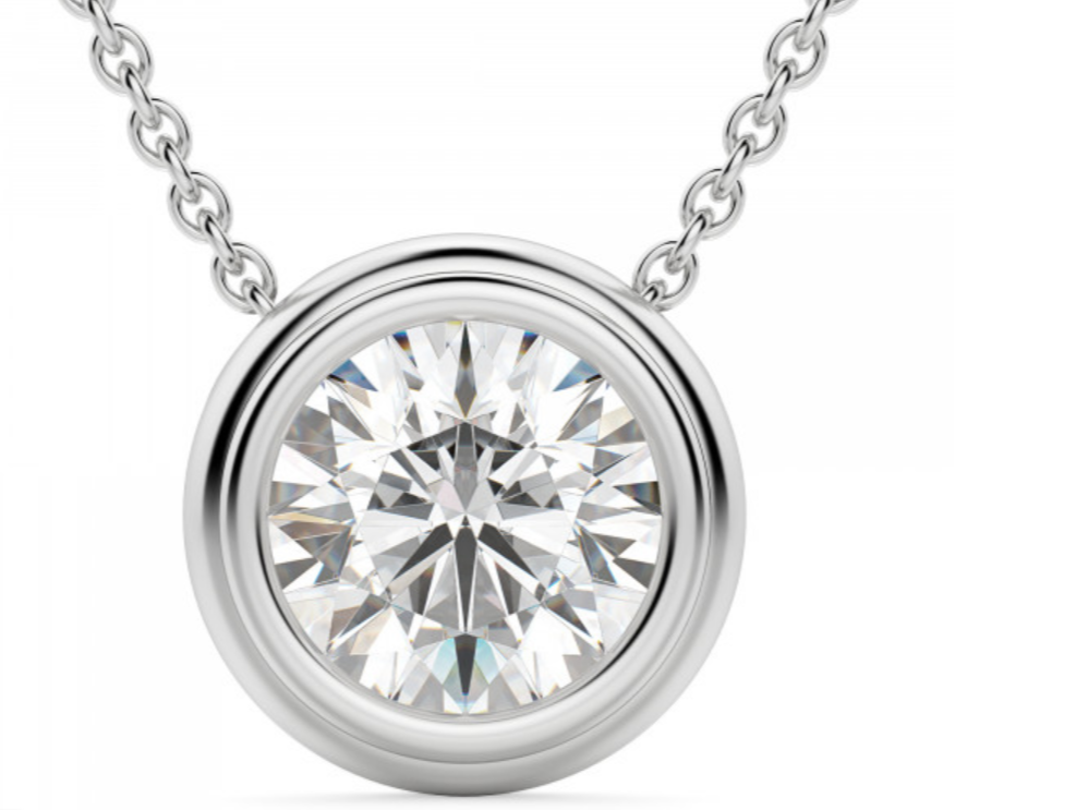 Round Brilliant Cut Solitaire Pendant - Bezel Setting 1 to 5 CT