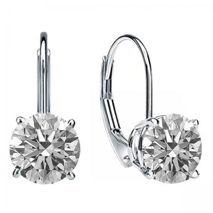 Round Drops Brilliant Cut Solitaire Earring 1 to 10 CT