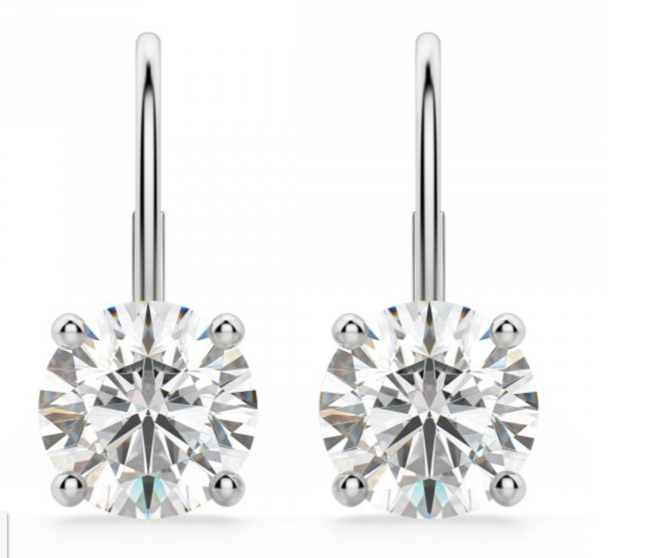 Round Drops Brilliant Cut Solitaire Earring 1 to 10 CT