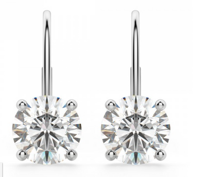 Round Drops Brilliant Cut Solitaire Earring 1 to 10 CT