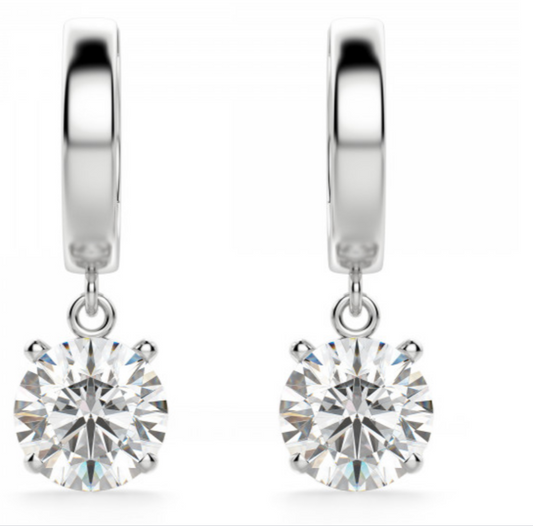 Round Drops - Type 2 Brilliant Cut Solitaire Earring 1 to 10 CT