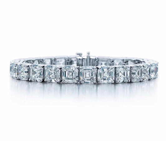 Moissanite Bright Asscher Bracelet - 20 Carat