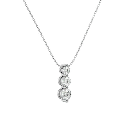 Vertical Three Solitaire Necklace