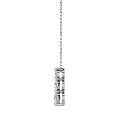 Vertical Three Solitaire Necklace