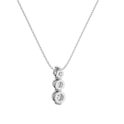 Vertical Three Solitaire Necklace