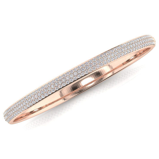 Moissanite bangle in gold and sterling silver
