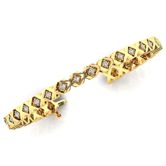 Moissanite bracelet in gold and sterling silver