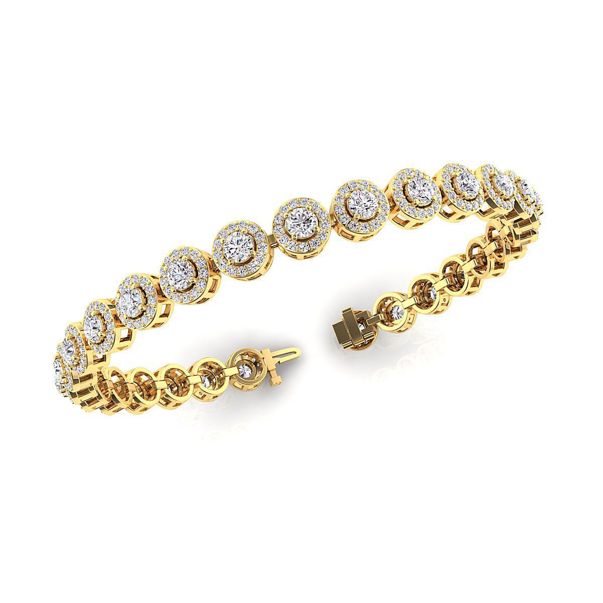 Moissanite bracelet in gold and sterling silver