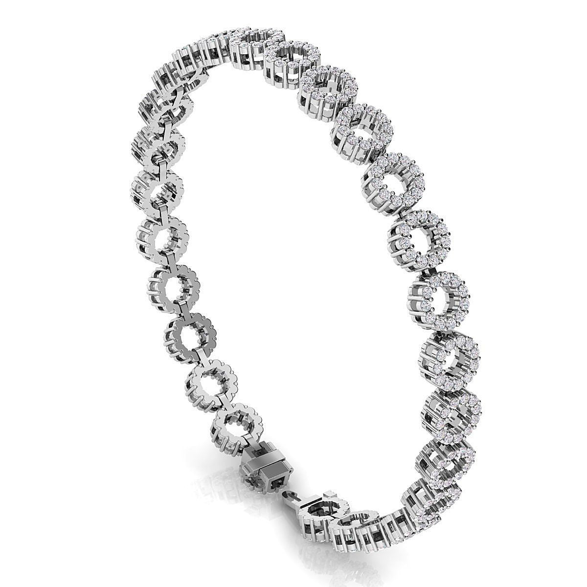 Moissanite bracelet in gold and sterling silver