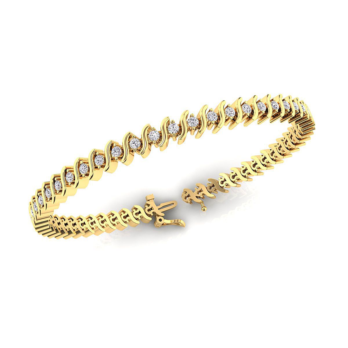 Moissanite bracelet in gold and sterling silver