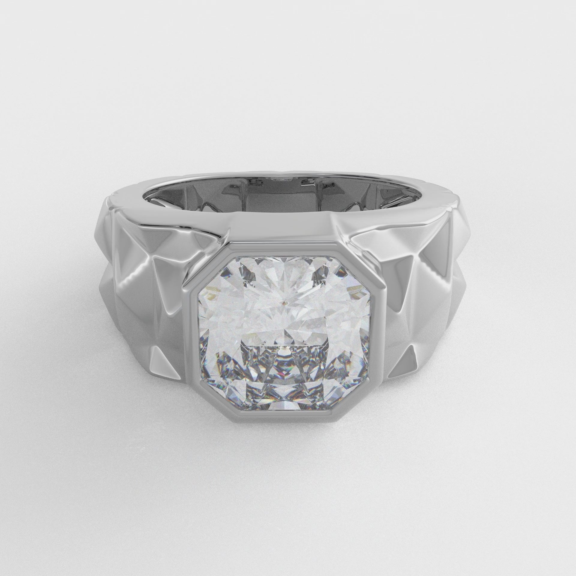 WR0192 Full Bezel Engagement Ring - deJonghe Original Jewelry
