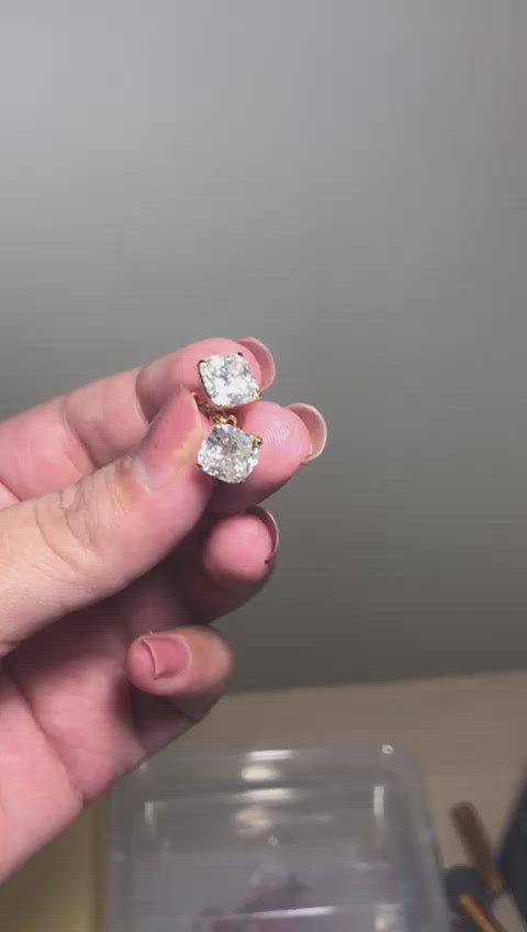 Cushion Brilliant Cut Solitaire Earring 1 to 10 CT
