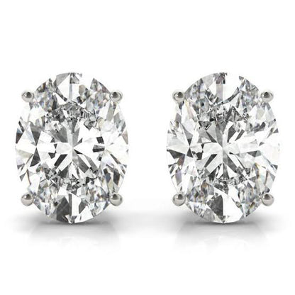 Oval Brilliant Cut Solitaire Earring 1 to 10 CT